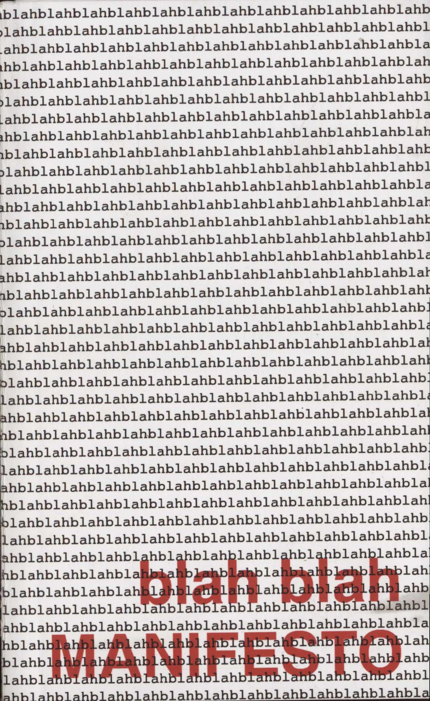 Blah Blah Manifesto Page 1